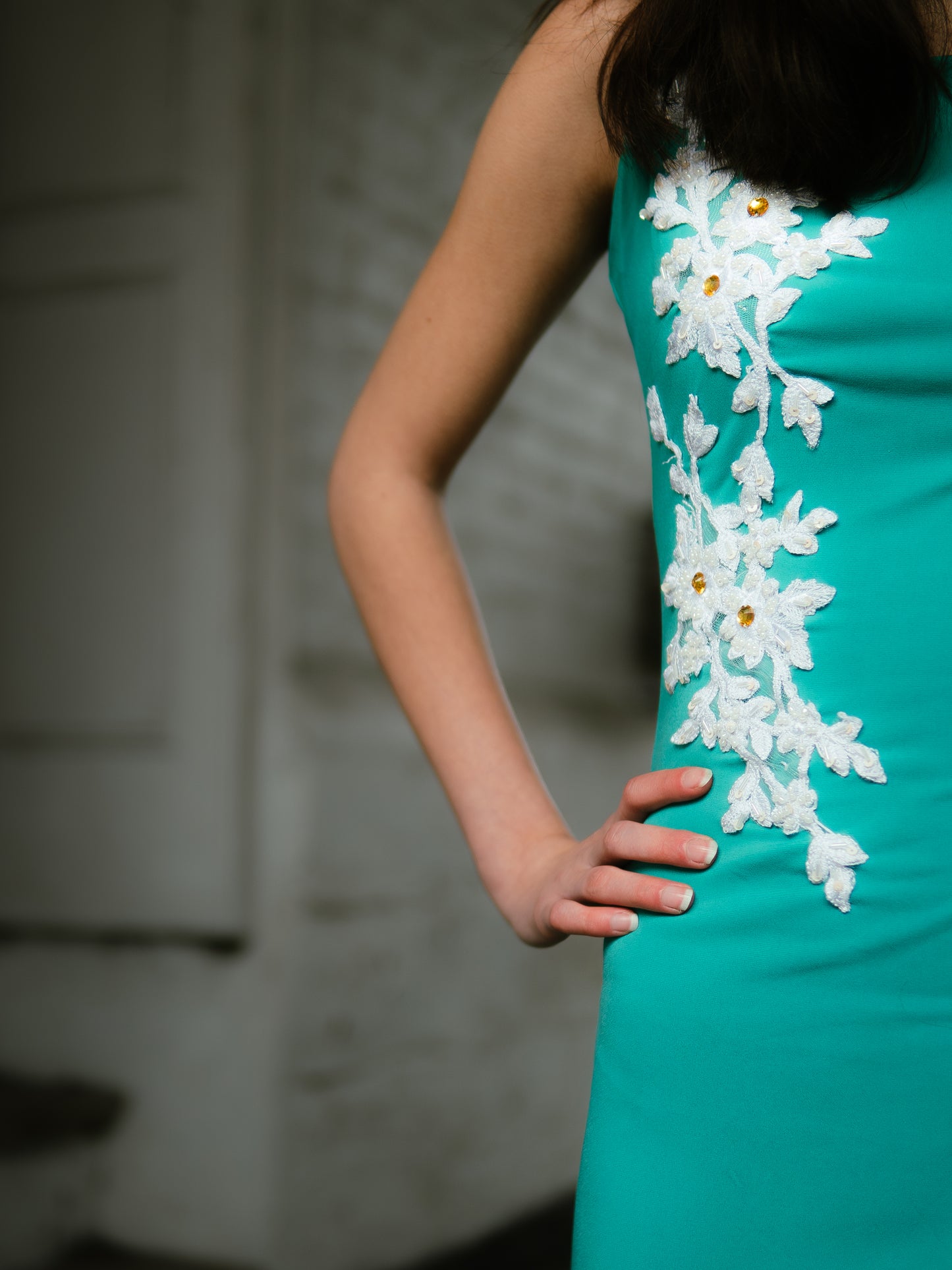 Blue bodycon column maxi dress
