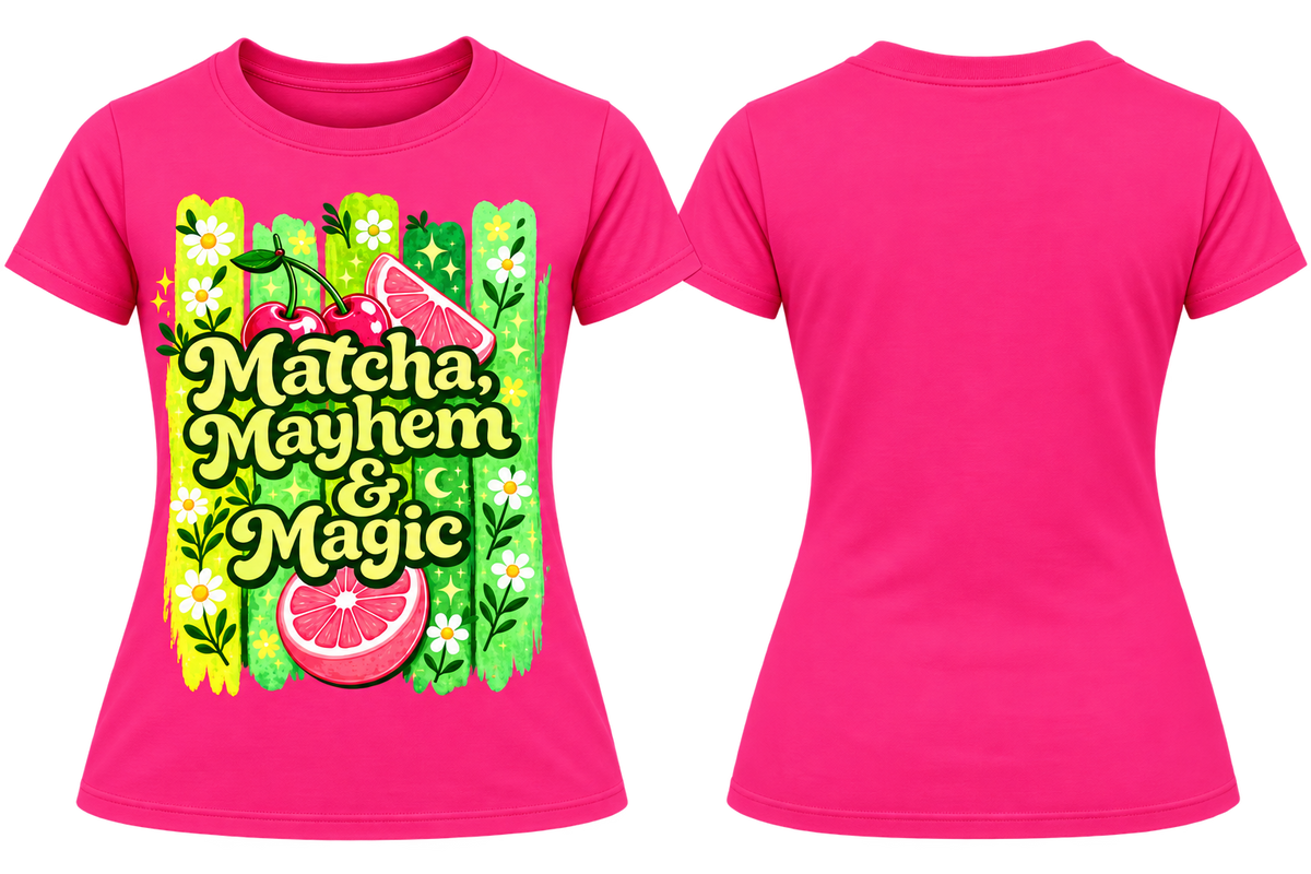 Pink mayhem tee shirt