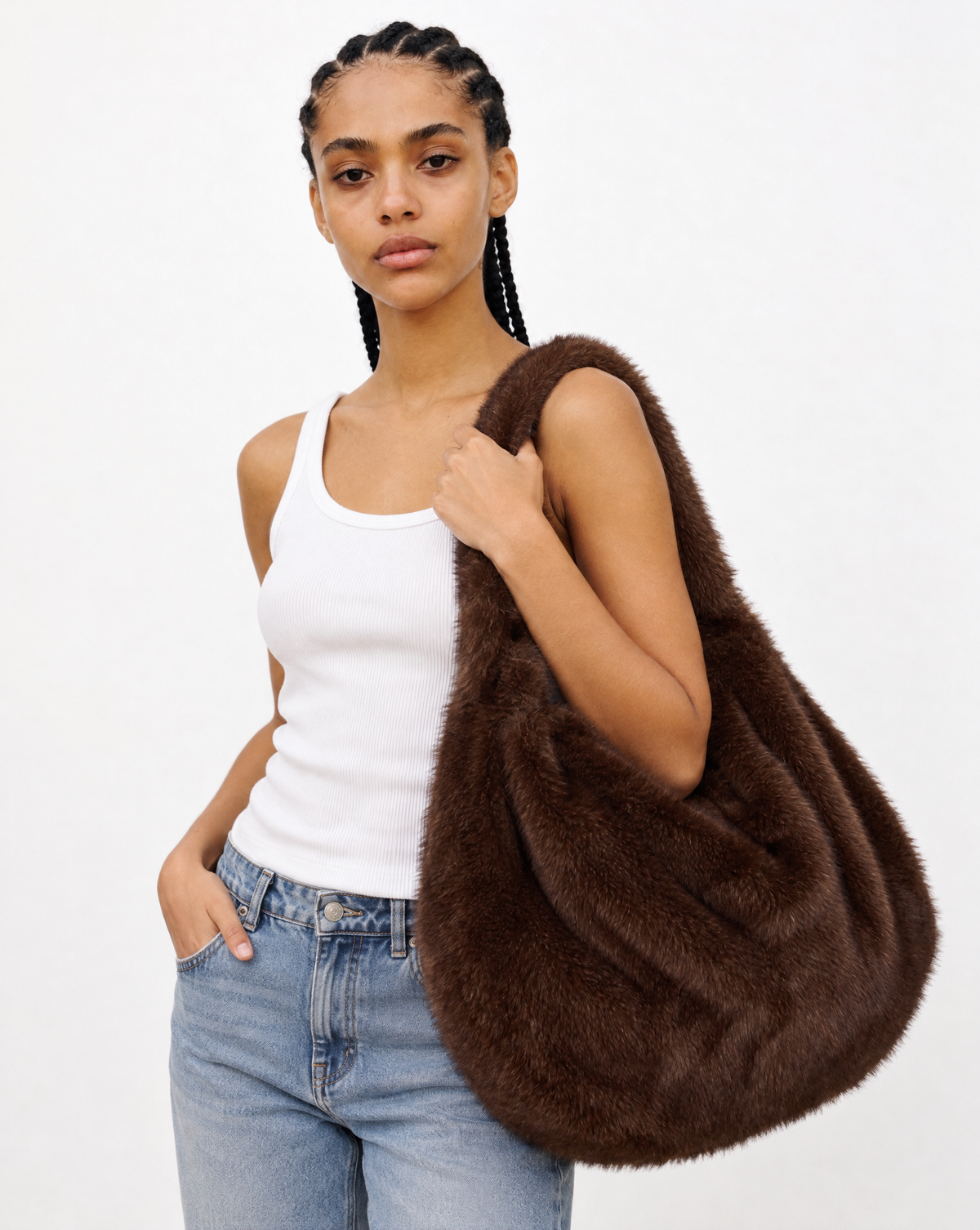 Faux fur bag