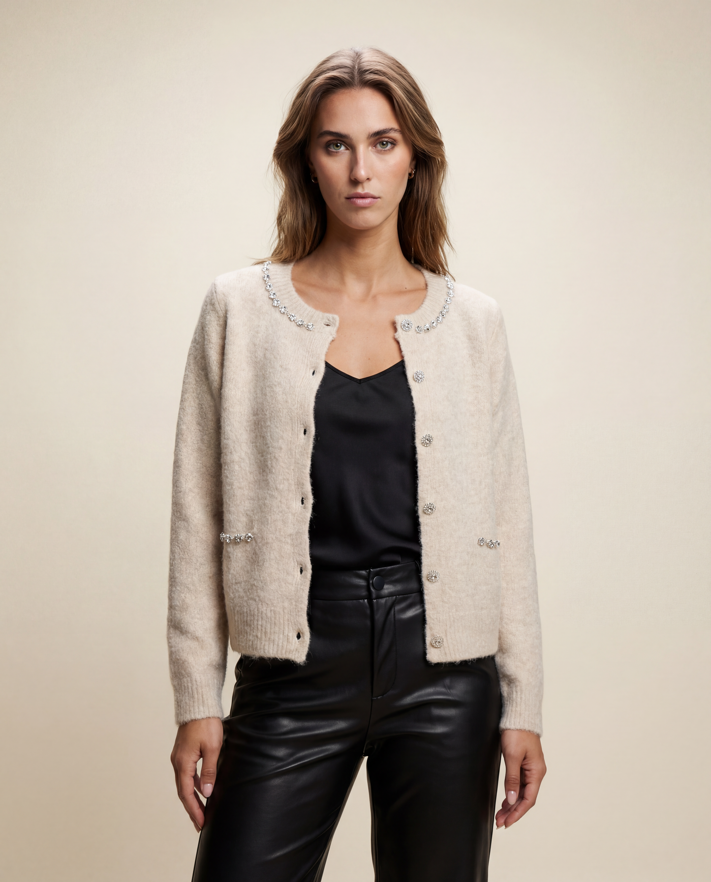 Cream diamante cardigan