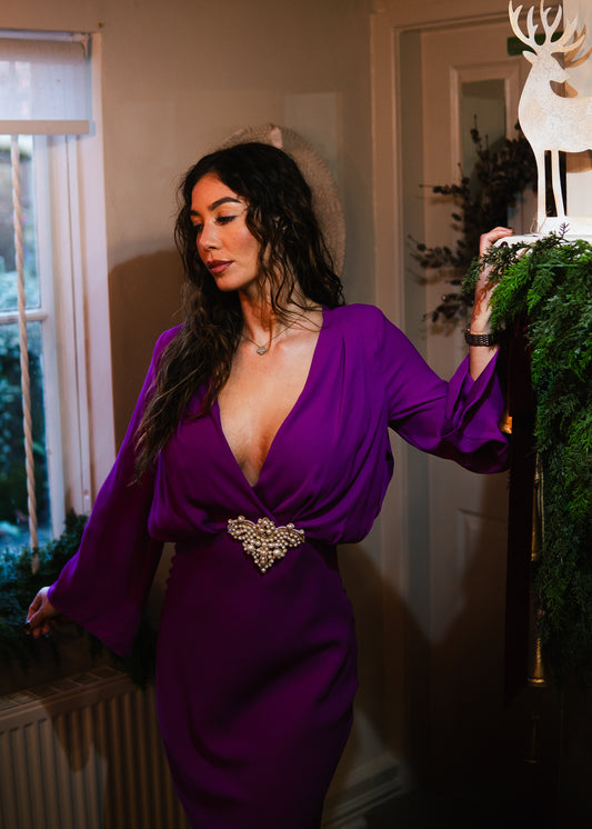 Purple ophelia midi dress