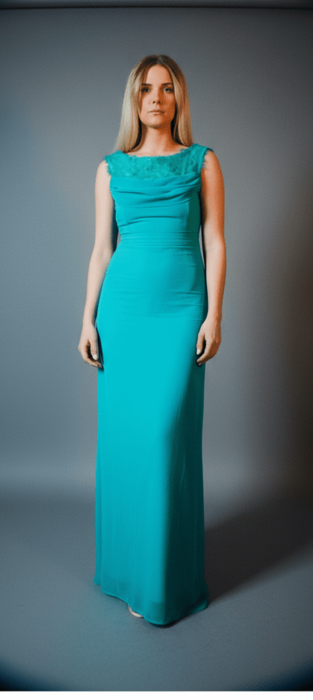 Bella teal Beaded cocktail dress