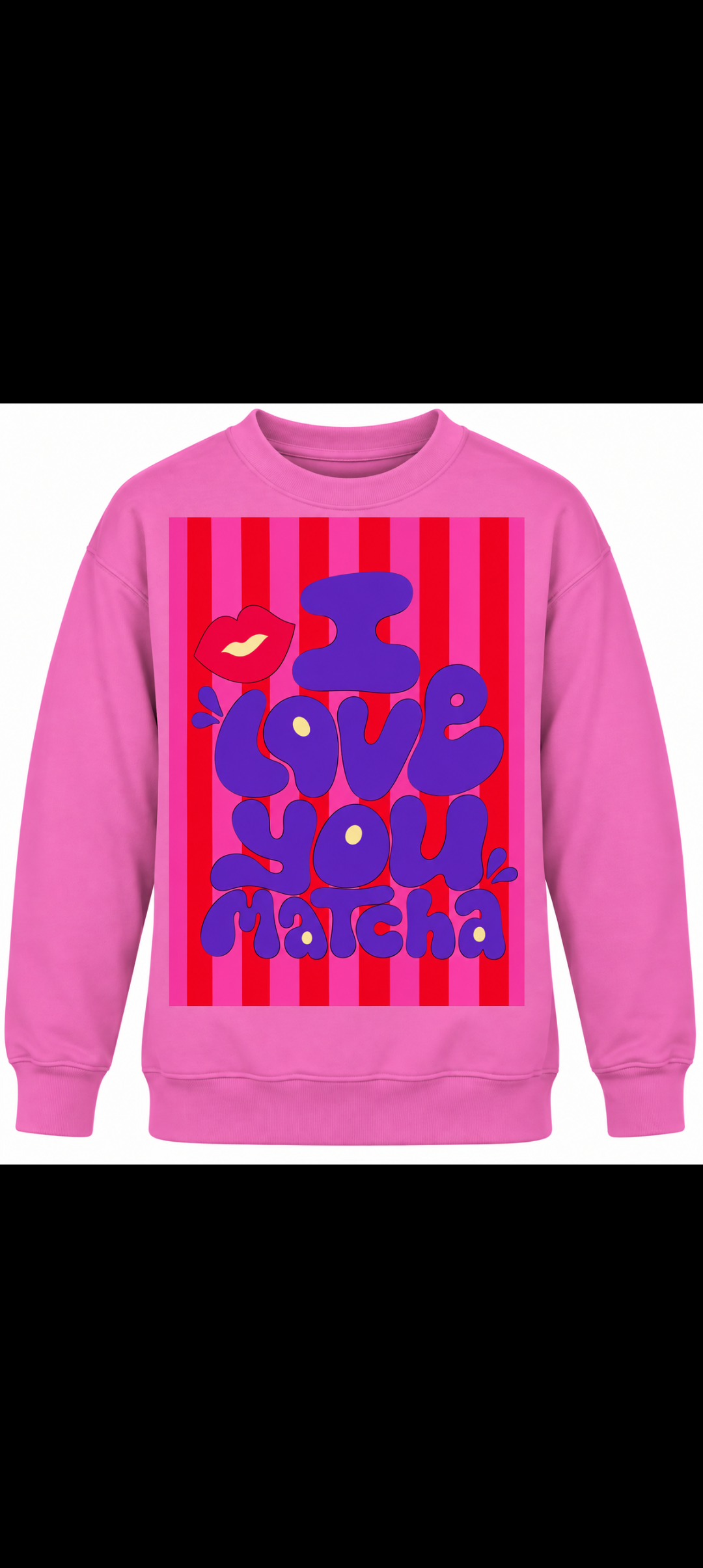 Pink I love you matcha graphic tee
