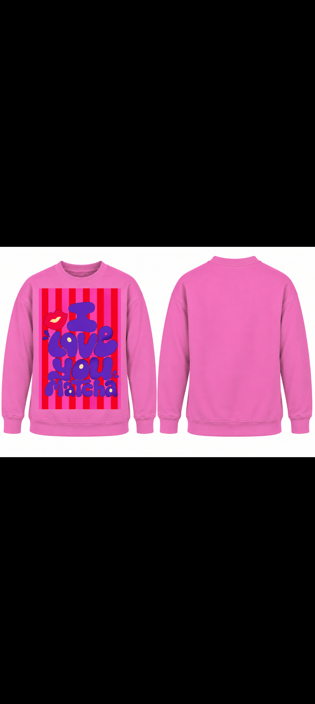 Pink I love you matcha graphic tee