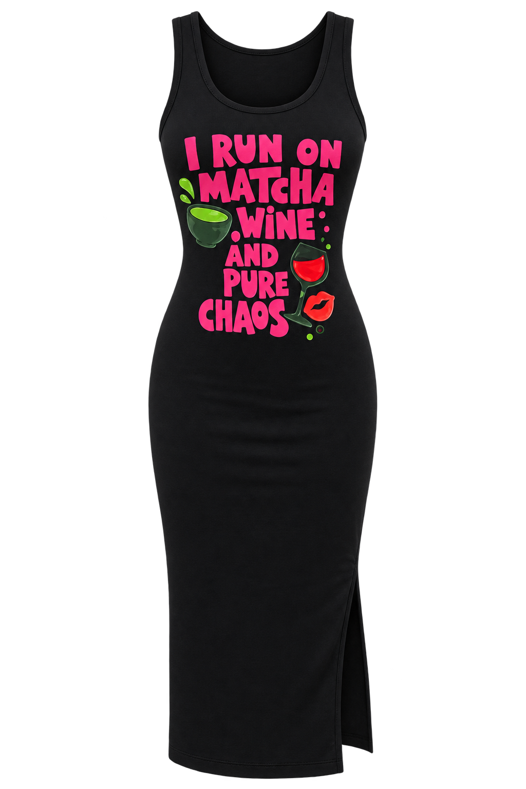 Chaos midi dress in black