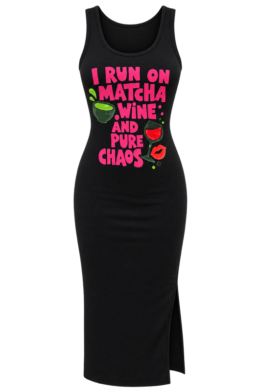 Chaos midi dress in black