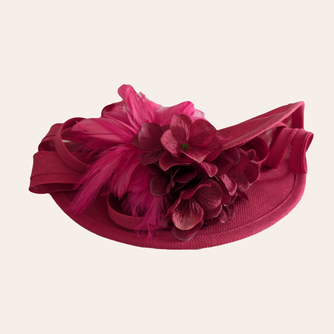 Pink assymetric fascinator
