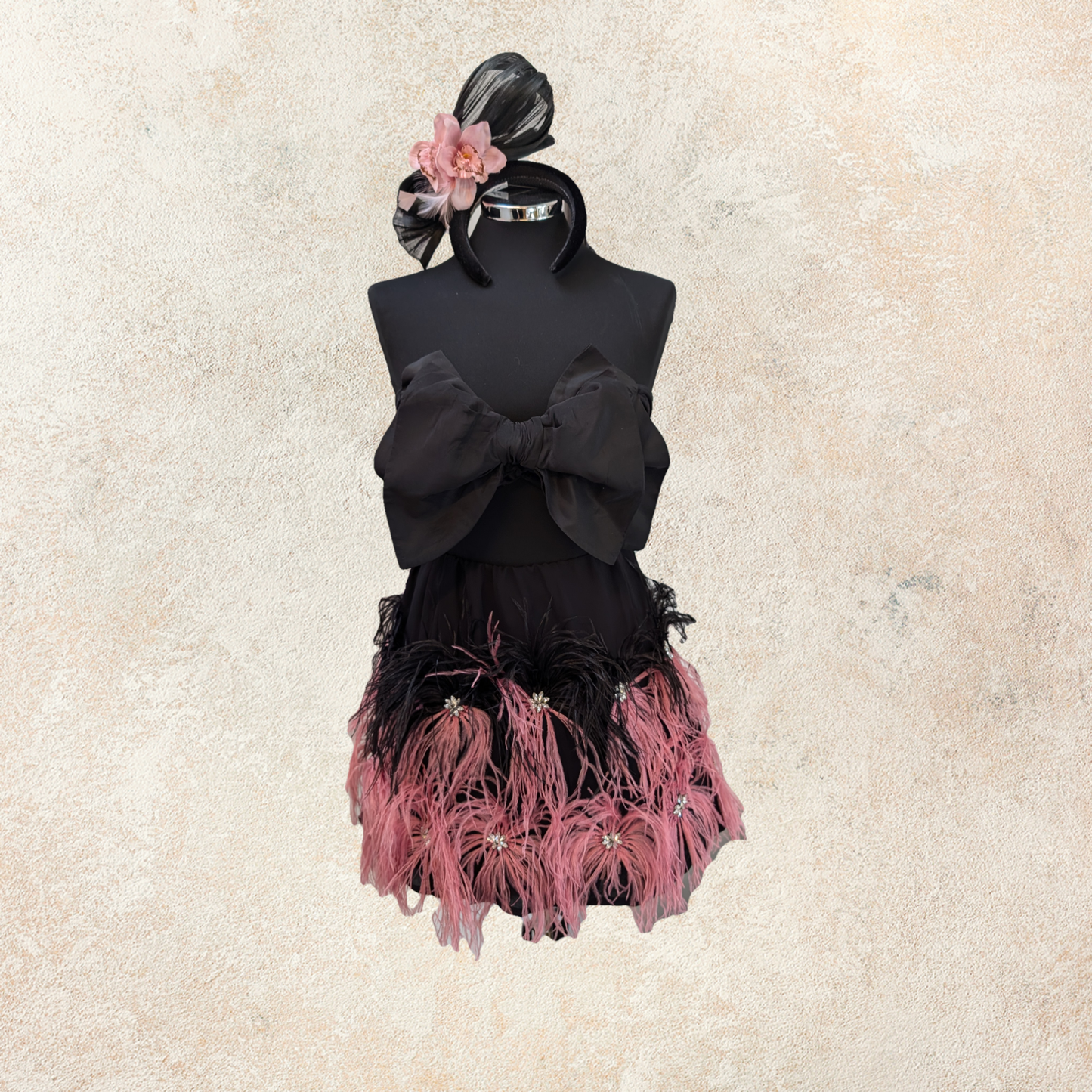 Pink and black frill sample skirt